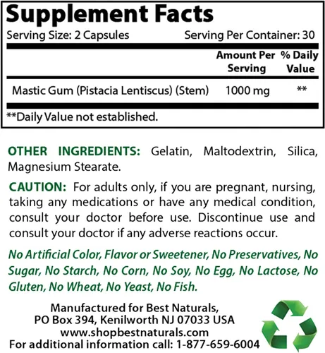 Miniatura 2 de Best Naturals DGL Masticable 380 mg & Masilla 500 mg