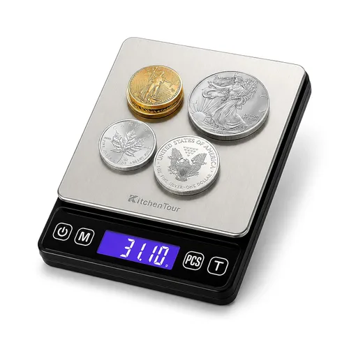 K KitchenTour - Báscula digital de cocina - 500g/0.01g Balanza de alta precisión multifunción para alimentos, carne, joyas, laboratorio, quilates,