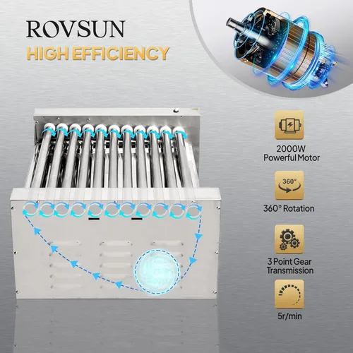 Miniatura 4 de ROVSUN 30 Hot Dog 11 rodillos, calentador de rodillos para perros calientes con calentador de bollos, cubierta, control de temperatura doble, luz