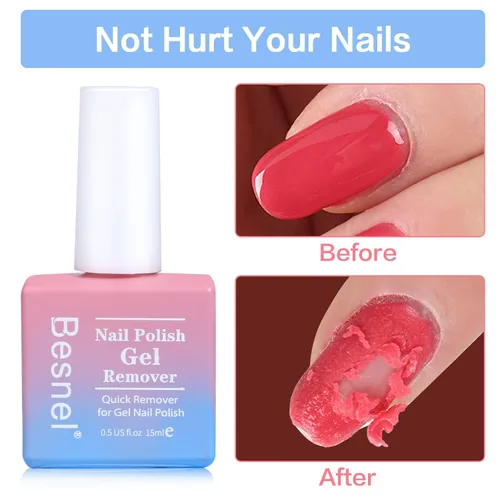 Miniatura 4 de Removedor de esmalte de uñas de gel, paquete de 5 unidades, removedor de esmalte de gel profesional, no irritante, rápido y fácil, kit