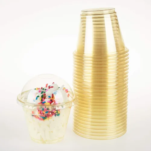 Miniatura 13 de Golden Apple, Juego de 25 vasos de color con tapas de cúpula sin agujero (azul)..