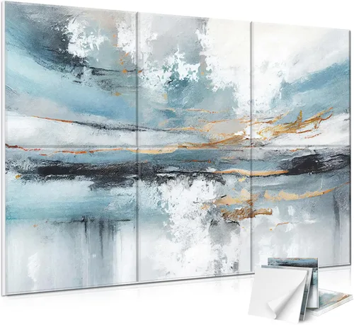 JBER Paquete de 6 paneles acústicos artísticos, paneles de pared insonorizados de 72 x 48 pulgadas, paneles de pared autoadhesivos grandes, paneles