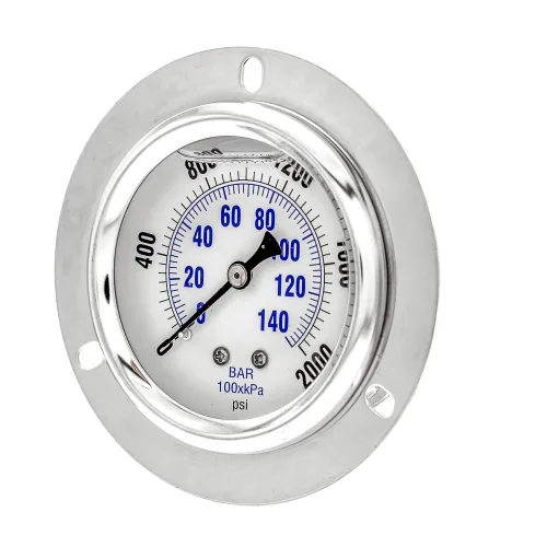 Miniatura 21 de PIC Gauges PRO-204L-254G Medidor de presión industrial relleno de glicerina con brida frontal con carcasa SS, internos de latón, lente de plástico