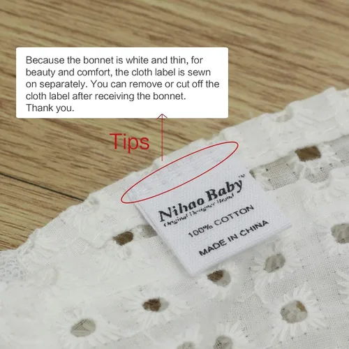 Miniatura 4 de Gorro de encaje blanco para bebé, gorro para niña recién nacida, sombrero de verano