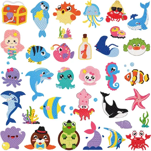 Miniatura 29 de Labeol Kits de arte de diamantes para niños y niñas de 6 a 8 a 10 a 12 años, fáciles de hacer tú mismo, creativas calcomanías de arte de diamantes