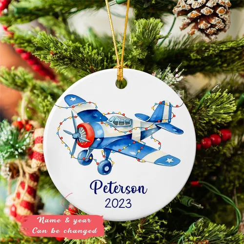 Miniatura 2 de Adorno de avión piloto de Navidad para hombres y mujeres, adorno personalizado para árbol de Navidad de piloto 2026, adornos de Navidad