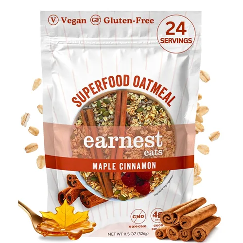 Miniatura 13 de Earnest Eats Superfood Avena – Arándanos Chia Canela – Vegana, sin gluten, 0.18 oz de proteína vegetal, 0.18 oz de fibra, sin azúcar añadida, 24