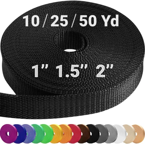TECEUM Correas de 3/4 pulgadas y 5/8 pulgadas y 1 pulgada y 1.5 pulgadas y 2 pulgadas – 10 25 50 yardas – más de 40 colores – Correas de mochila