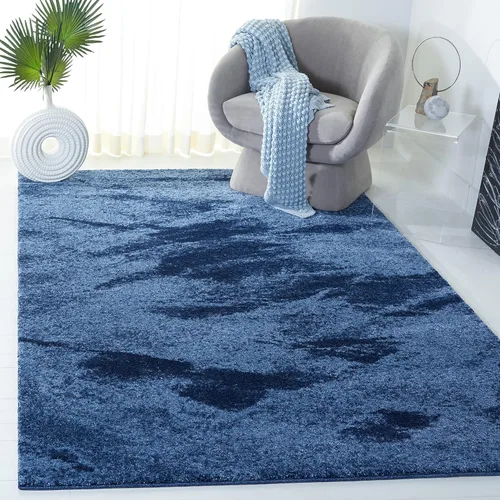 Miniatura 10 de SAFAVIEH Retro Collection - Alfombra de área de 2 x 3 pies, azul claro y azul, no desprende pelusa y fácil de limpiar, ideal para sala de estar