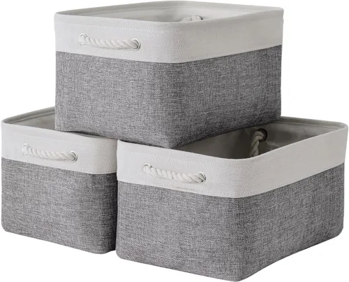 Miniatura 99 de TheWarmHome Contenedores de almacenamiento para estantes, tamaño mediano, 3 unidades, 13.8 pulgadas de largo x 9.8 pulgadas de ancho x 6.7 pulgadas