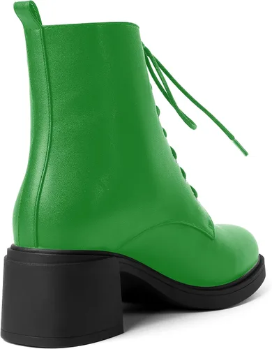 Miniatura 61 de ROSERWISH Botas altas de tacón bajo y grueso para mujer, con cordones, cómodas, modernas, con puntera redonda, de 2.5 pulgadas