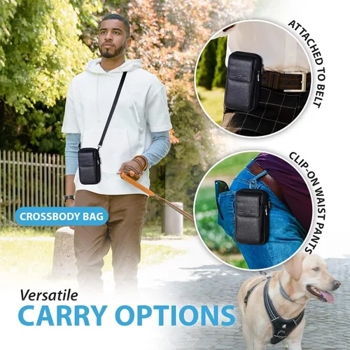 Miniatura 5 de Funda vertical de cuero para hombre con clip para cinturón, bolsa de mensajero de viaje, bolsa cruzada para iPhone 17 Pro Max 15 Pro Max, Samsung