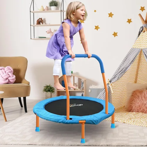 Miniatura 6 de Ativafit - Pequeño trampolín de 36 pulgadas para niños de 2 a 6 años, plegable, para interiores y exteriores, con asa de espuma, cubierta acolchada