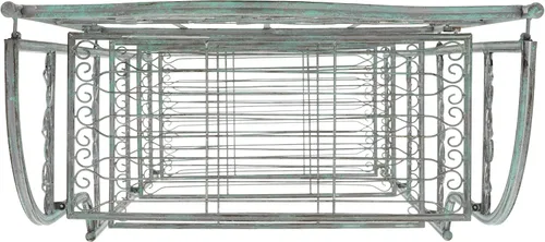 Miniatura 6 de SAFAVIEH Colección Outdoor Amaris - Estante de panadería de 4 niveles, estilo victoriano, de hierro forjado envejecido, color verde oscuro