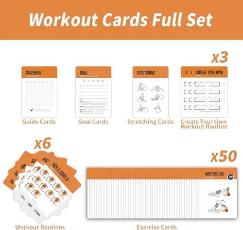 Miniatura 3 de Tarjetas de entrenamiento con balón de estabilidad, mazo de 62 tarjetas de ejercicios Tamaño grande 5" x 3.5" Tarjetas de fitness para mujeres