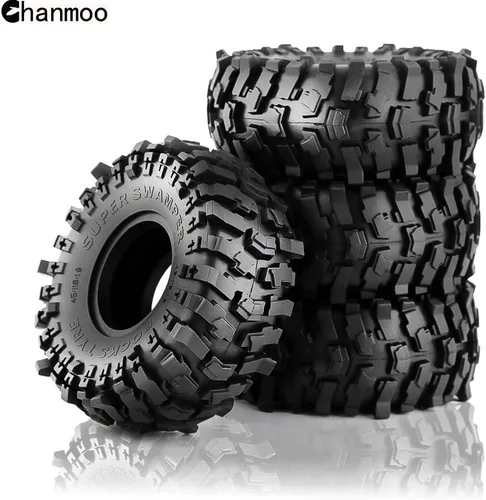 Miniatura 4 de 1.9 Neumáticos sobre orugas 1/10 RC Neumáticos de goma suave de 4.646 in con inserto de espuma para RC Crawler Car Traxxas TRX4 Axial SCX10 SCX10 II