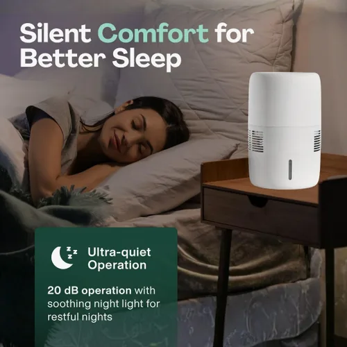 Miniatura 4 de Humidificadores evaporativos inteligentes para dormitorio con control de aplicación y tanque de 3 litros, sin niebla, sin polvo blanco