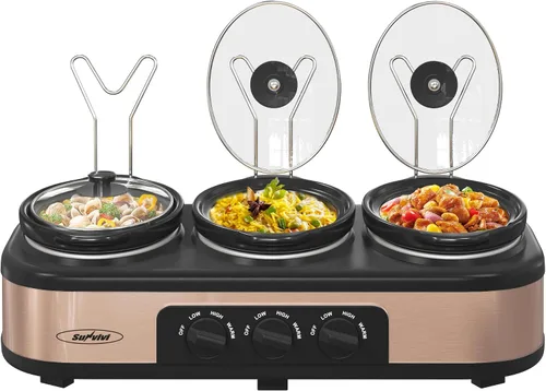 Miniatura 8 de Olla de cocción lenta programable 12 en 1 de 8 cuartos, multicocina calentador de alimentos con temporizador digital, control de temperatura, olla