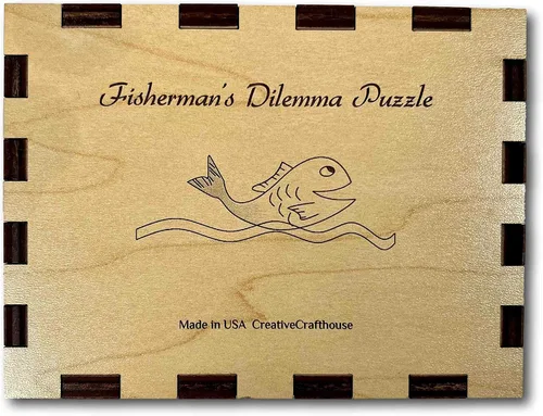 Miniatura 5 de Rompecabezas de madera del dilema del pescador - Hecho en Estados Unidos