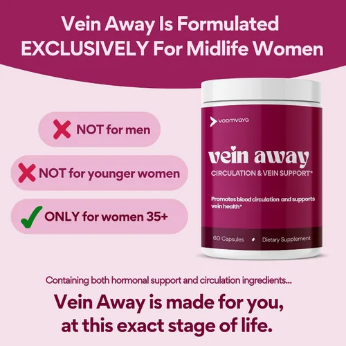 Miniatura 5 de VoomVaya Vein Away - Suplementos de apoyo para la circulación sanguínea y venas para mujeres mayores de 35 años Tratamiento de arañas vasculares