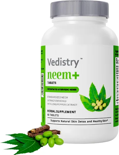 Vedistry Suplementos de hojas de neem | Tabletas de hojas de neem de 1100 mg que apoyan la piel clara, la desintoxicación y la salud inmunológica |