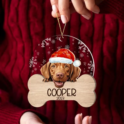 Miniatura 98 de Nazenti American Pit Bull Terrier Adorno de Navidad, adorno de perro fotográfico, adorno de perro personalizado, adornos de fotos de madera