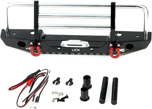 LCX Racing 1/10th RC Crawler Car Metal Bull Push Bar Parachoques delantero para TRX4 TRX-4 Axial SCX10 II 90046 Redcat Gen8 Scout II,