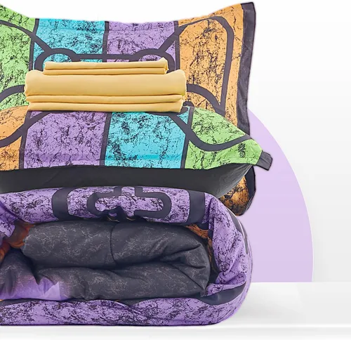 Miniatura 5 de SLEEP ZONE - Juego de edredón de 5 piezas tamaño Individual para niños y adolescentes, con edredón, sábanas y fundas para cojín y almohada, diseño