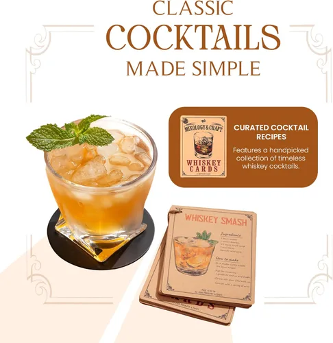 Miniatura 3 de Mixology & Craft Juego de whisky - 12 piezas con piedras de granito, vasos y posavasos