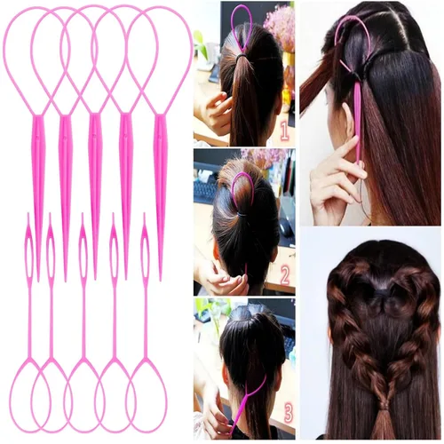 Miniatura 6 de El juego de 25 peines para peinar el cabello incluye 10 herramientas Topsy para cola de cabello, 5 peines de cola de rata, 5 cepillos de pelo