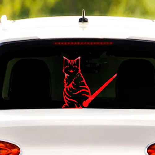 Miniatura 18 de Adhesivo para limpiaparabrisas trasero de gato, divertido gato en movimiento, cola en movimiento, adhesivo para limpiaparabrisas trasero