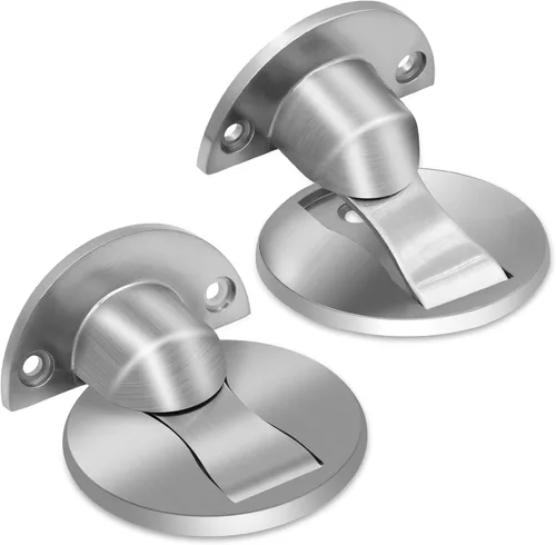 Miniatura 10 de Paquete de 2 topes magnéticos para puerta, tope de puerta de montaje en el suelo para la parte inferior de la puerta, soporte magnético de puerta