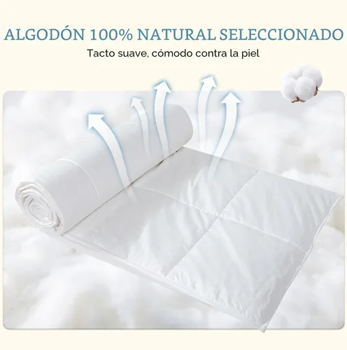 Miniatura 5 de YOUR MOON Edredón de Lana Ligero de Verano - Inserto de Edredón Transpirable y Delgado para Personas que Duermen con Calor, Relleno de Lana Blanco