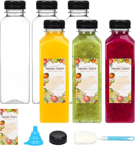 Miniatura 24 de TOMNK 12pcs 2oz Plastic Shot Juice Bottles with Caps, Reusable Clear Bulk Beverage Containers for Ginger Shot, Juice, Milk and Other Beverages