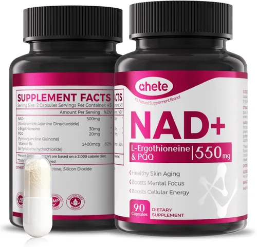 Miniatura 10 de Suplemento NAD con L-ergotioneína, PQQ, vitamina B6 y suplemento NMNH - para salud celular, apoyo energético y envejecimiento saludable para mujeres