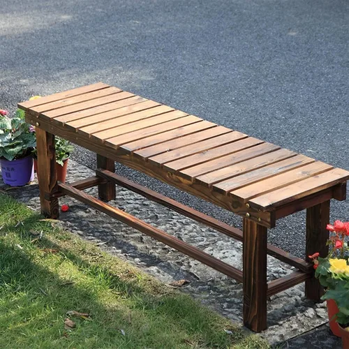Bancos de Jardín para Exteriores de 47.2'', Banco de Patio Resistente a la Intemperie, Asiento para Dos Personas, Banco sin Respaldo, Banco de