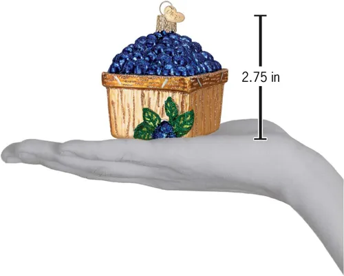 Miniatura 3 de Old World Christmas - Adorno de vidrio soplado de cesta de arándanos para el árbol de Navidad, decoración festiva hecha a mano, colección de frutas