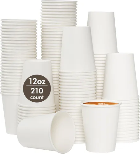 Miniatura 8 de TV TOPVALUE 360 unidades de tazas de papel de 8 onzas, tazas de papel desechables de café de 8 onzas, tazas de bebidas calientes para agua, jugo