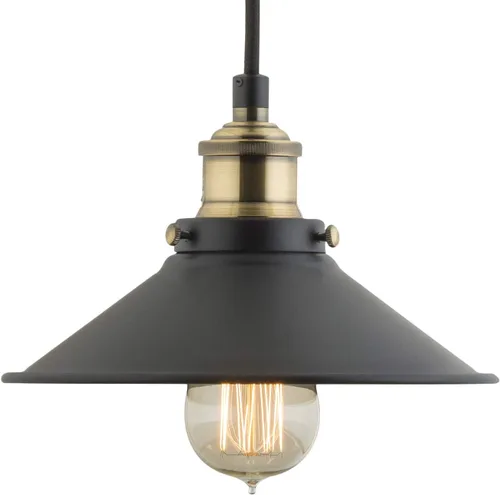 Miniatura 2 de Linea di Liara LL-P407 lámpara de techo industrial Andante, aplique de un foco con pantalla de metal y cable, con cubierta de 5 pulgadas, diseño
