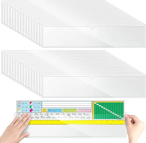 Miniatura 16 de Paquete de 30 bolsillos autoadhesivos para tarjetas de índice, con apertura superior, tarjetero ideal para organizar y proteger tus tarjetas