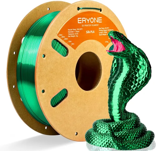 Miniatura 8 de ERYONE Filamento de ácido poliláctico (PLA) de seda bicolor para impresora 3D, de 1.75 mm +/- 0.03 mm, carrete de cartón de 1 kg (2.2 libras)