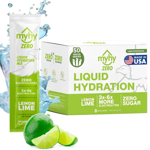Miniatura 15 de MyHy ZERO - Paquetes de hidratación líquida – Mezcla de bebidas con electrolitos, paquetes hidratantes líquidos con electrolitos para hidratación