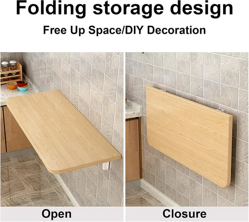 Miniatura 3 de Mesa plegable para lavandería, mesa plegable de hojas colgantes para montaje en pared, escritorio para computadora, soporte plegable resistente