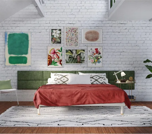 Miniatura 9 de Jaxx Panelist - Cabecero acolchado moderno, juego de 4 paneles para montar en la pared (cada uno de 11.25 x 30 pulgadas), tamaño Queen