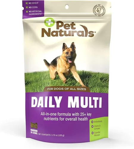 Pet Naturals Multivitamínico diario para perros, sabor vegetal, 30 masticables - Deliciosos masticables con aminoácidos y antioxidantes - Apoya la