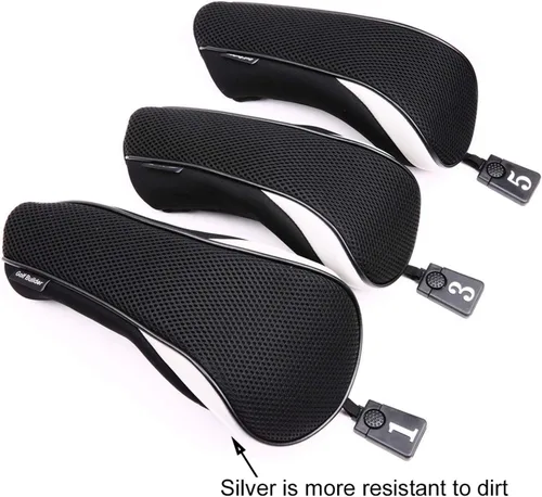 Miniatura 4 de Sword &Shield sports 3 unids/set conductor # 1 3 5 Fairway cubierta de madera del club de golf Headcover Negro