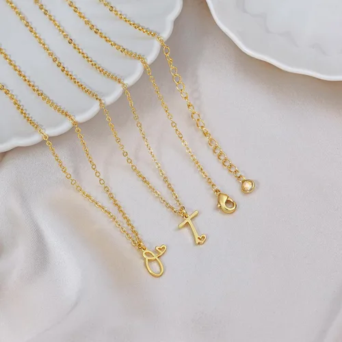 Miniatura 8 de TEWIKY Initial Necklace for Women Girls, 14k Gold Filled Necklaces Dainty Gold Letter Pendant Necklace Trendy Waterproof Simple Cute Necklaces