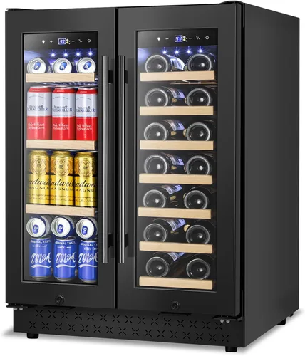 Miniatura 14 de FoMup - Refrigerador bajo encimera de acero inoxidable con 3 cajones, refrigerador de bebidas para exterior con ruedas, diseño impermeable y control