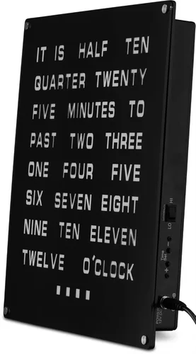 Miniatura 3 de Tech Tools Reloj LED Word - Muestra la hora como texto - Alimentado por adaptador de CA (12 x 12 pulgadas)