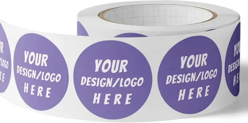 150 etiquetas en rollo BOPP circulares/cuadradas personalizadas, calcomanías personalizadas para logotipo de empresa, fiesta, recuerdo de boda, baby
